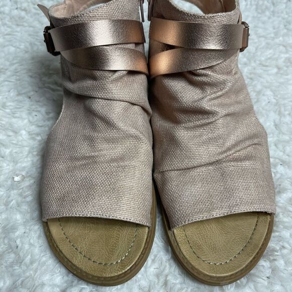 Blowfish Balla Rose gold sandals with side zipper and straps accents size 11 - Picture 6 of 10